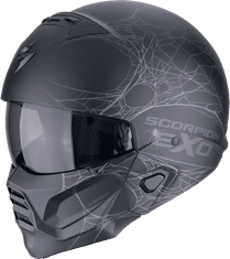 SCORPION Moto přilba EXO-COMBAT II SpiderWeb matná černo/stříbrná M