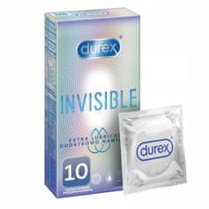 shumee Durex Invisible kondomy dodatečně zvlhčené, 10 tenkých ks