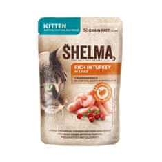 SHELMA Cat Kitten krůta a brusinka v omáčce, kapsa 85 g