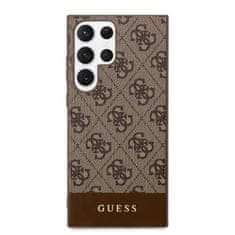 Guess hard silikonový kryt Samsung Galaxy S24 ULTRA brown 4G Stripe Collection