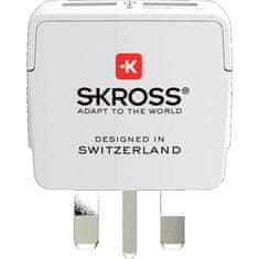 Skross SKROSS cestovní adaptér UK USB pro použití ve Velké Británii, typ G