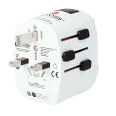 Skross SKROSS cestovní adaptér PRO Light USB AC30PD World, 7A max., USB A+C, PD 30W, UK+USA+Austrálie/Čína