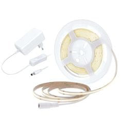 Solight Solight LED COB pásek, sada s adaptérem, vypínač, 5m, 8W/m, 800lm/m, neutrální bílá