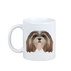 Artdog Lhasa Apso - hrnek s fotkou a nápisem geometrického psa Art-Dog