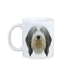 Artdog Bearded Collie, Highland Collie - hrnek s fotkou a nápisem geometrického psa Art-Dog