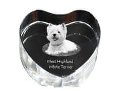 Artdog West Highland White Terrier, Westie - fotografie psa v krystalu, křišťálové srdce, unikátní fotorámeček od Art-Dog