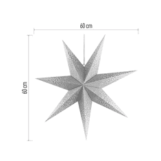 Emos Bílo-stříbrná vánoční papírová hvězda závěsná 60cm DCAZ08