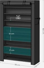 Songmics Šatní textilní skříň Kort černá