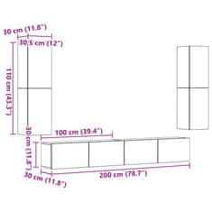Vidaxl Nástěnné TV skříňky 4 ks starého dřeva kompozitní dřevo
