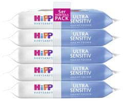 HiPP Babysanft Ubrousky čistící vlhčené Ultra Sensitiv 5 x 48 ks