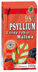 Milota Psyllium malina a černý rybíz 100g 98% čistota