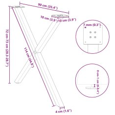 Vidaxl Nohy jídelního stolku ve tvaru X 2 ks bílé 90x(72-73) cm