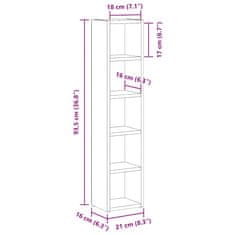 Vidaxl Skříňky na CD 2 ks betonově šedé 21 x 16 x 93,5 cm dřevotříska