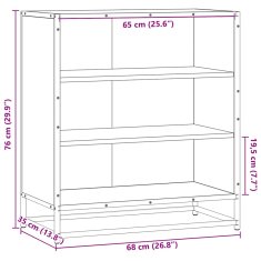 Vidaxl Příborník dub sonoma 68 x 35 x 76 cm kompozitní dřevo a kov