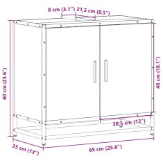 Vidaxl Koupelnová skříňka se umyvadlem černá 65x33x60 cm kompozit