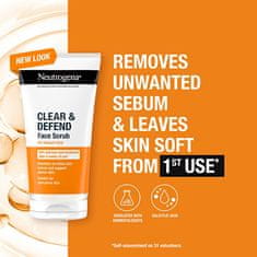 Neutrogena Vyhlazující peeling Clear & Defend (Face Scrub) 150 ml