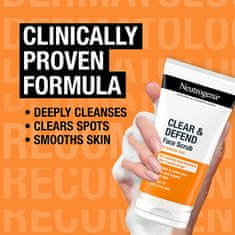 Neutrogena Vyhlazující peeling Clear & Defend (Face Scrub) 150 ml