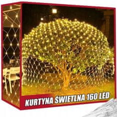 Verk 26203 Vánoční světelná síť 160 LED, USB, 2x2,6m, teplá bílá