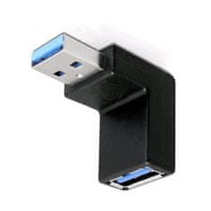 Redukce USB 3.0. A/M - USB 3.0 A/F pod úhlem 90