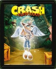 Grooters Zarámovaný 3D Obraz Crash Bandicoot - Game Over