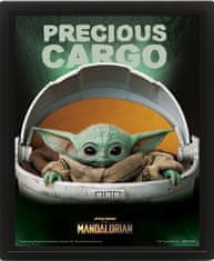 Grooters Zarámovaný 3D obraz Star Wars - Mandalorian - Precious Cargo