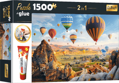 Trefl TREFL Sada 2v1 puzzle Tajemná Kapadokie 1500 dílků s lepidlem