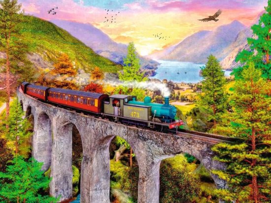 Ravensburger RAVENSBURGER Puzzle Podzimní jízda vlakem 1500 dílků