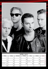 CurePink Nástěnný kalendář 2025: Depeche Mode (A3 29,7 x 42 cm)