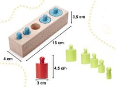 KIK Montessori dřevěné válcové závaží barevné KX6290