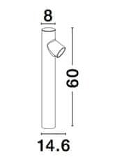 Nova Luce NOVA LUCE venkovní sloupkové svítidlo RAMO tmavě šedý hliník skleněný difuzor GU10 1x7W 220-240V IP65 bez žárovky 9291702