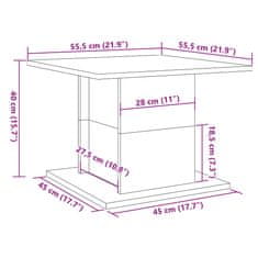 Vidaxl Konferenční stolek old wood 55,5x55,5x40 cm kompozitní dřevo