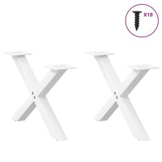 Vidaxl Nohy konferenčního stolku ve tvaru X 2 ks bílé 50x(30-31) cm