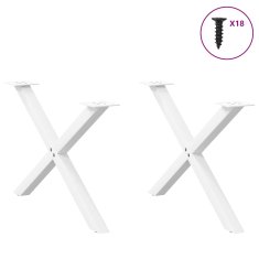 Vidaxl Nohy konferenčního stolku ve tvaru X 2 ks bílé 70x(42-43) cm