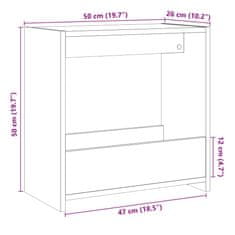 Vidaxl Odkládací stolek dub artisan 50 x 26 x 50 cm kompozitní dřevo