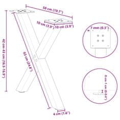 Vidaxl Nohy konferenčního stolku ve tvaru X 2 ks 50x(42-43)cm ocel