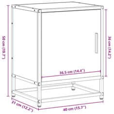 Vidaxl Noční stolek černý 40 x 31 x 50 cm kompozitní dřevo a kov