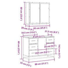 Vidaxl 2dílný set koupelnového nábytku dub sonoma kompozitní dřevo