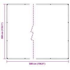 Vidaxl Čirá plachta s oky 3x5 m PVC