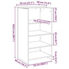 Vidaxl Recepční stůl kouřový dub 55x50x103,5 cm kompozitní dřevo