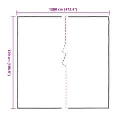 Vidaxl Čirá plachta s oky 5x12 m polyethylen