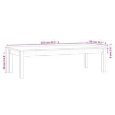 Vidaxl Konferenční stolek bílý 110 x 50 x 30 cm masivní borové dřevo