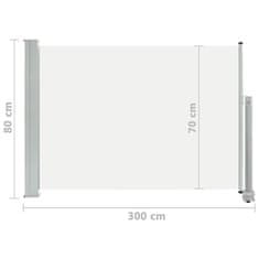 Vidaxl Zatahovací boční markýza / zástěna na terasu 80x300 cm krémová