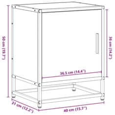 Vidaxl Noční stolek hnědý dub 40x31x50 cm kompozitní dřevo a kov