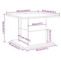 Vidaxl Konferenční stolek dub artisan 55,5x55,5x40 cm kompozitní dřevo