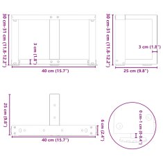 Vidaxl Nohy konferenčního stolku ve tvaru T 2 ks bílé 40x25x(30-31) cm