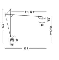 Nova Luce Nova Luce Nadčasová stojací lampa Traccia s extra dlouhým ramenem - 1 x 40 W, bílá NV 41455402