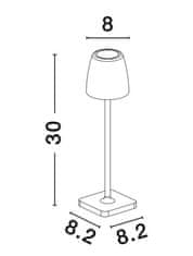 Nova Luce NOVA LUCE venkovní stolní lampa COLT rezavě hnědý litý hliník a akryl LED 2W 3000K IP54 62st. 5V DC vypínač na těle USB kabel stmívatelné 9223412