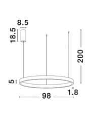 Nova Luce NOVA LUCE závěsné svítidlo ELOWEN černý hliník a silikon LED 100W 3000K stmívatelné 9345668