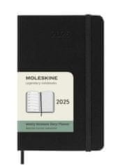 Moleskine Diář 2025 - tvrdé desky S, týdenní, černý