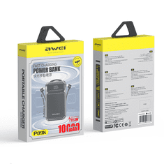 Awei Powerbanka P89K 10 000 mAh, 38,5 W, černá